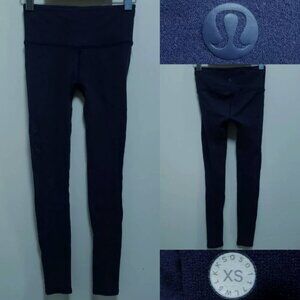Lululemon Reveal Tight 4 XS Woman's Navy Blue Tied Skinny Pant Mesh 8 7 Vented